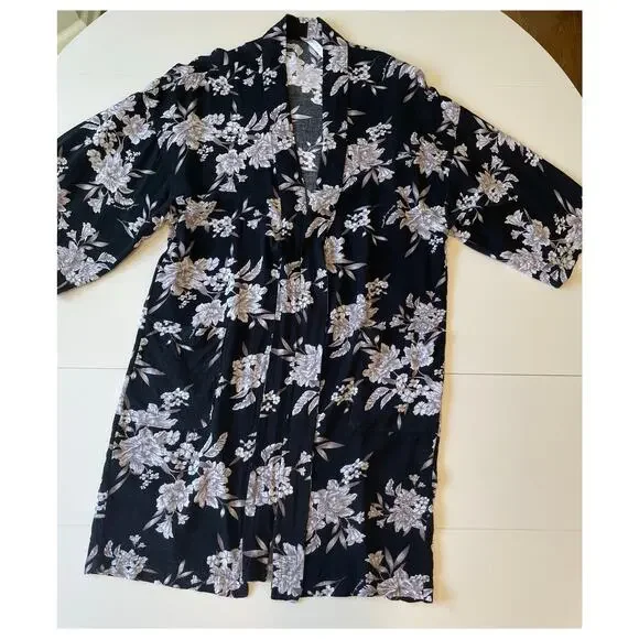 Spiritual Gangster Maya Floral Tie Front Kimono Cover-Up Sz One Size Versatile - Picture 9 of 14
